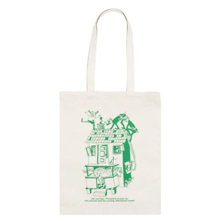 Pippi handlenett 38,5x42 cm Villa Villekulla beige