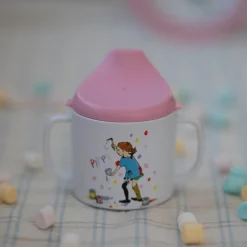 Pippi Langstrømpe tutekopp 18 cl Bursdag hvit