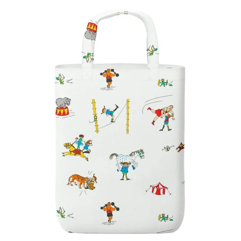 Pippi på cirkus handlenett hvit
