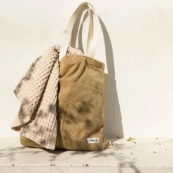 Piqué handlenett 30x35 cm khaki stone