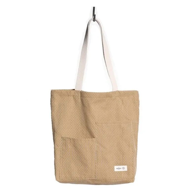 Piqué handlenett 30x35 cm khaki stone