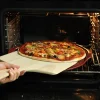 Pizzastein rillet 40 cm rød