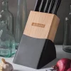 Plenus knivblokk 5 deler svart