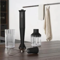 Plissé stavmikser m/tilbehør svart