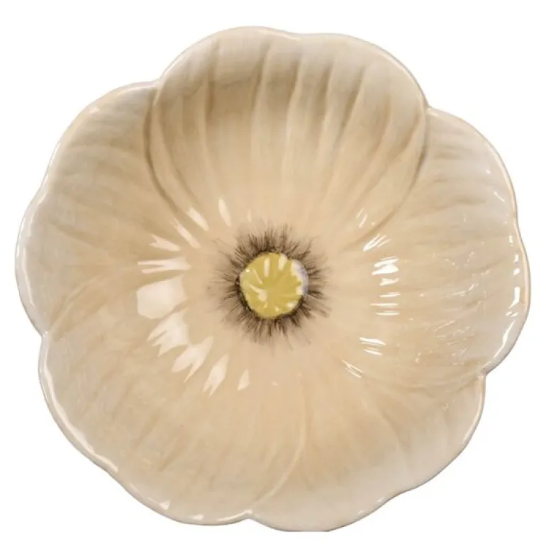 Poppy valmue skål M 18x6,5 cm beige