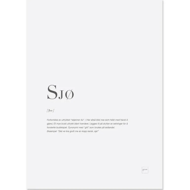 Poster Sjø 30x40 cm hvit