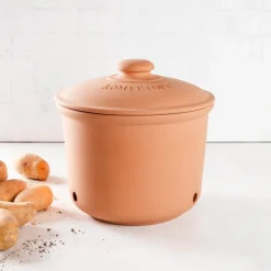 Potetkrukke med lokk i keramikk 25 cm