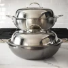 Probond wok med lokk 36 cm stål