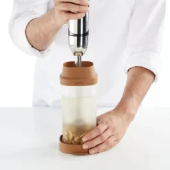 Produksjonsbeholder for plantebasert drikke 1 L terrakotta/klar