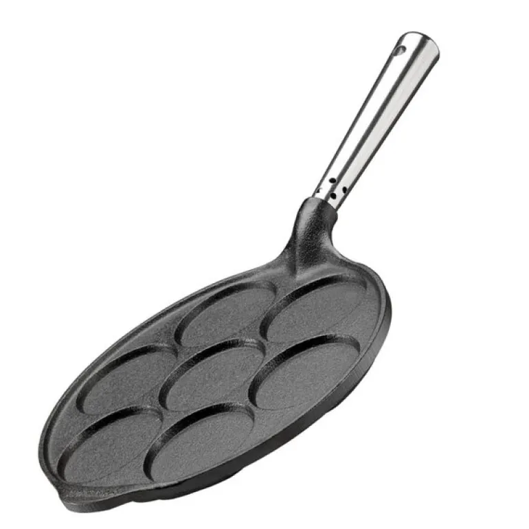Professional lappepanne med rustfritt stål håndtak 23 cm støpejern