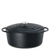 Provence støpejernsgryte oval 31 cm 6L svart