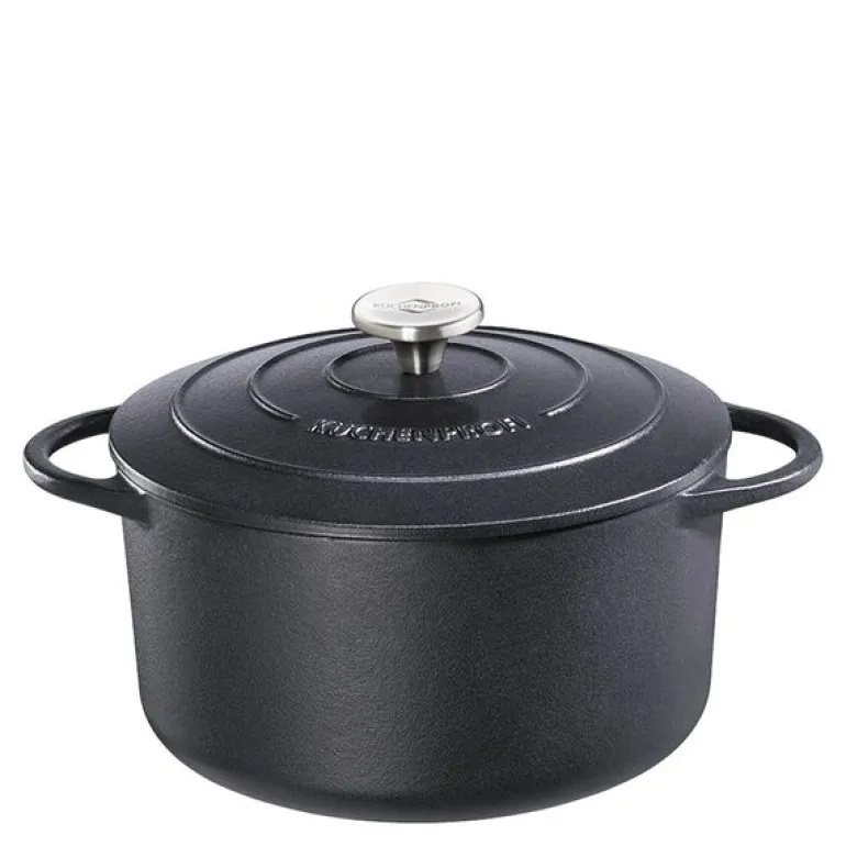 Provence støpejernsgryte rund 20 cm 2,4L svart