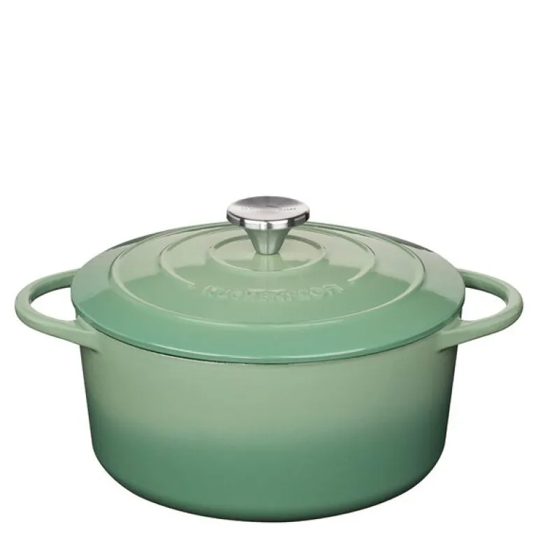 Provence støpejernsgryte rund 26 cm 5,3L jade
