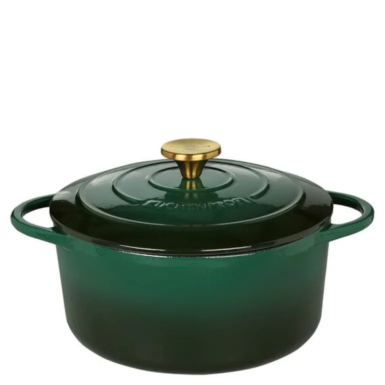 Provence støpejernsgryte rund 26 cm 5,3L grønn