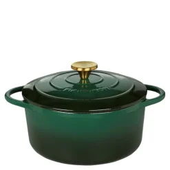 Provence støpejernsgryte rund 24 cm 4,2L grønn