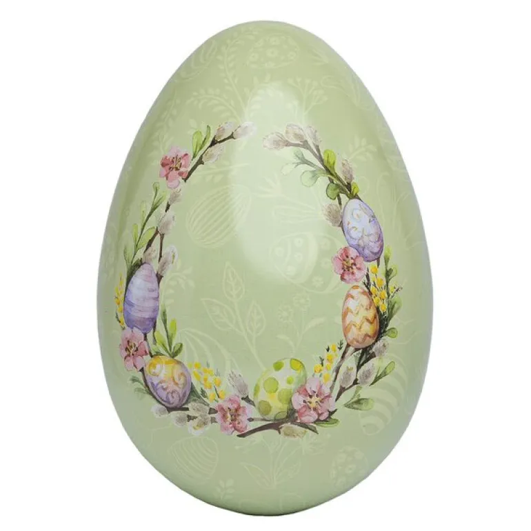 Påskeegg metall 15 cm Vintage eggekrans grønn