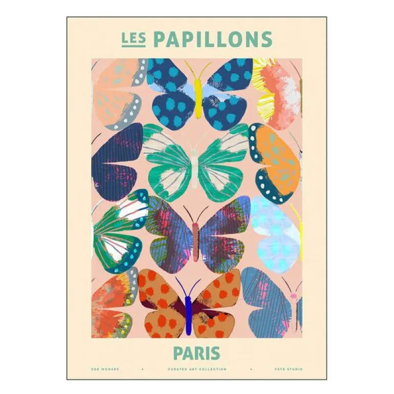 PSTR Studio poster 50x70 cm zoe les papillons paris