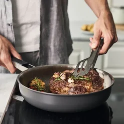 Pure stekepanne 28 cm rustfritt stål/keramisk non-stick grå