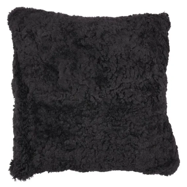 Pute new zealand saueskinn kort ull 40x40 cm svart