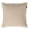Putetrekk lin/bomull med frynser 50x50 cm beige
