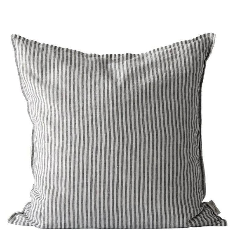 Putetrekk lin 50x50 cm grey/white