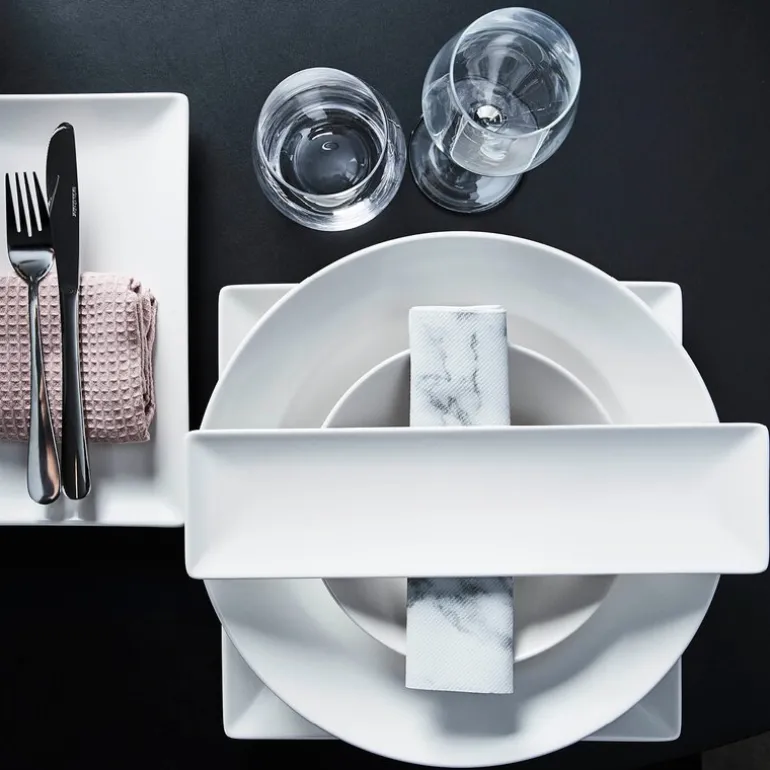 Quadro tallerken rektangulær 30x8 cm hvit