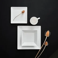 Quadro tallerken 26x26 cm hvit