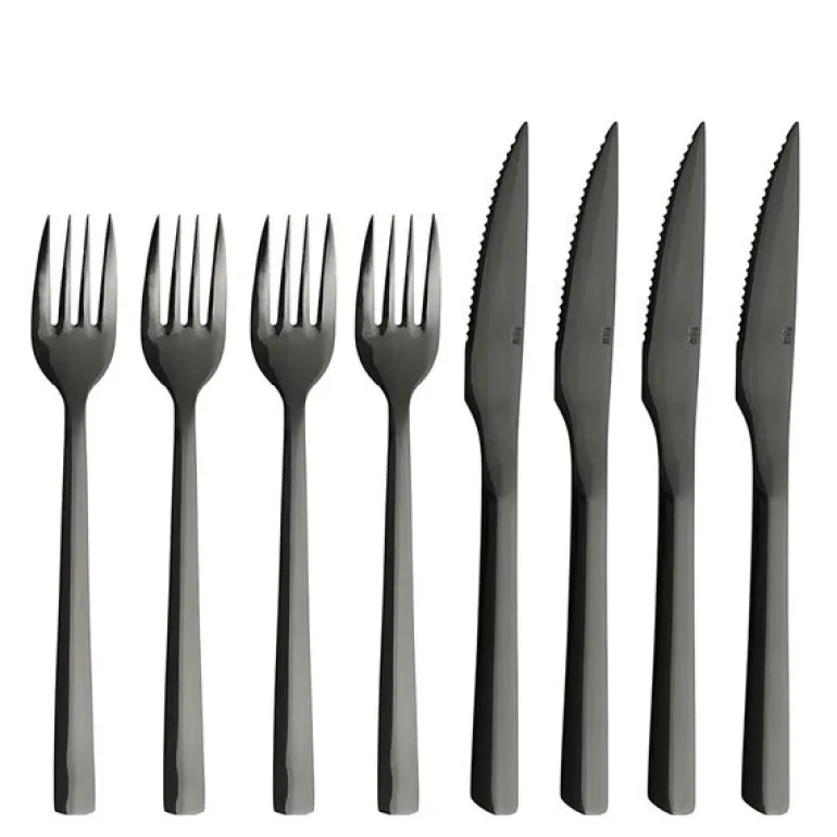 RAW bestikksett steak 8 deler svart
