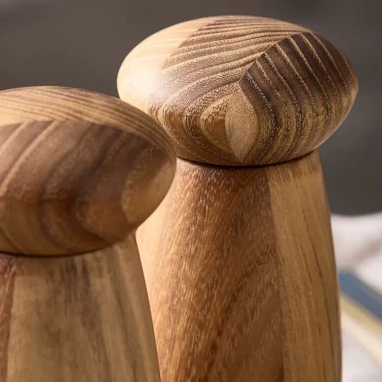 Raw kvernsett med brett 13,5 cm 3 deler teak