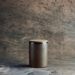 RAW Metallic Brown redskapskrukke med lokk 15x10 cm teak