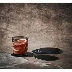 RAW Recycled buffalo coaster 12x10 cm svart