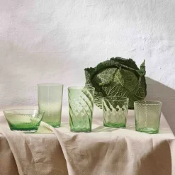 RAW Unique optic highball glass 45 cl green
