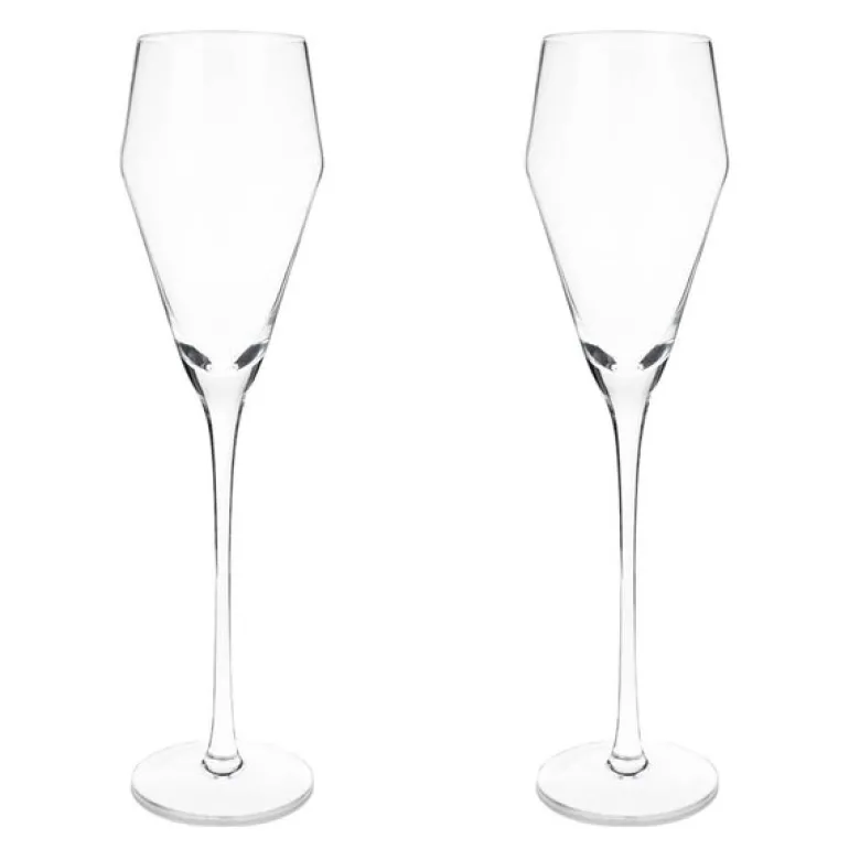 Raye vinklet proseccoglass i krystall 24 cl 2 stk