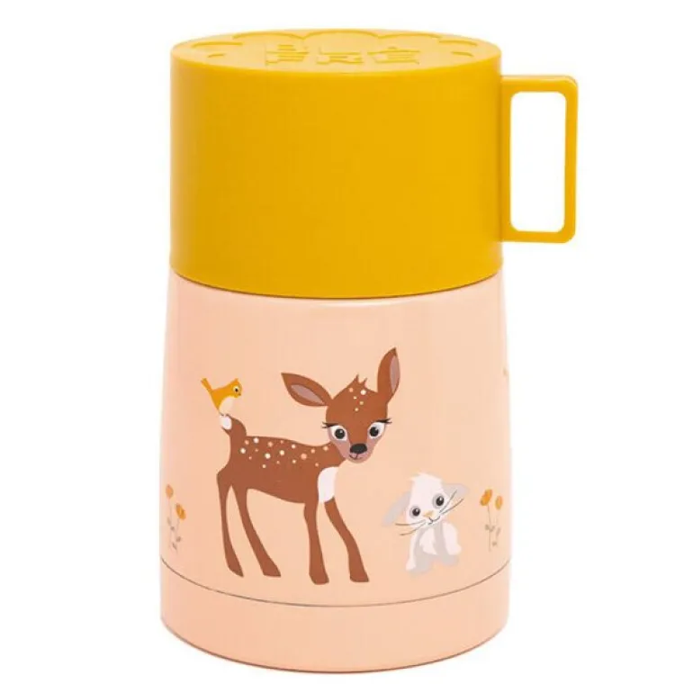 Rådyr og kanin mattermos 500 ml rosa