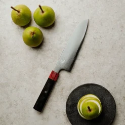 Rei santokukniv 16,5 cm DLC svart/rød