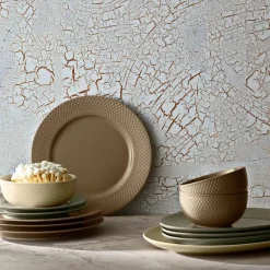 Rhombe Earth middagstallerken 27 cm clay