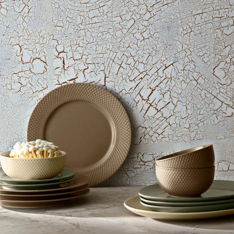 Rhombe Earth middagstallerken 27 cm clay
