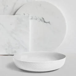 Rhombe serveringsskål 28 cm hvit
