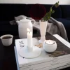 Rhombe telyslykt 7 cm 2 stk cm hvit