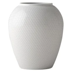 Rhombe vase 25 cm hvit porselen