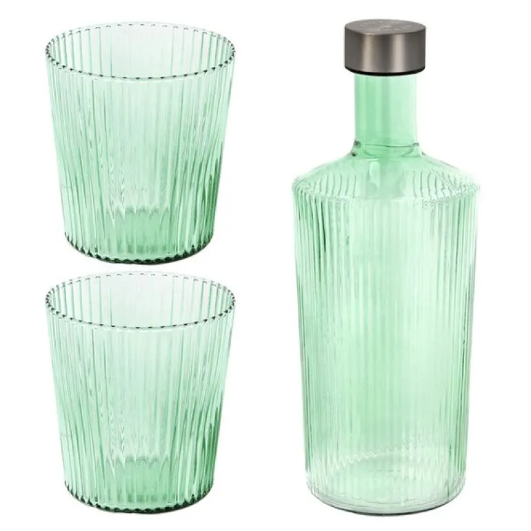 Ribbed Elegance gaveeske Bondi 3 deler grønn