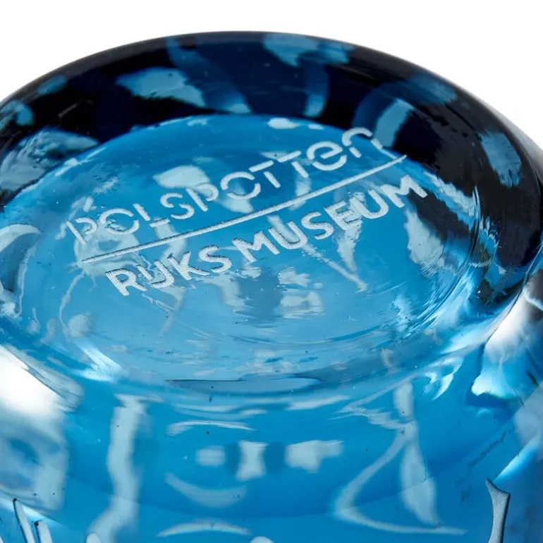 Rijksmuseum drikkeglass 9,5x8,5c 2s blå