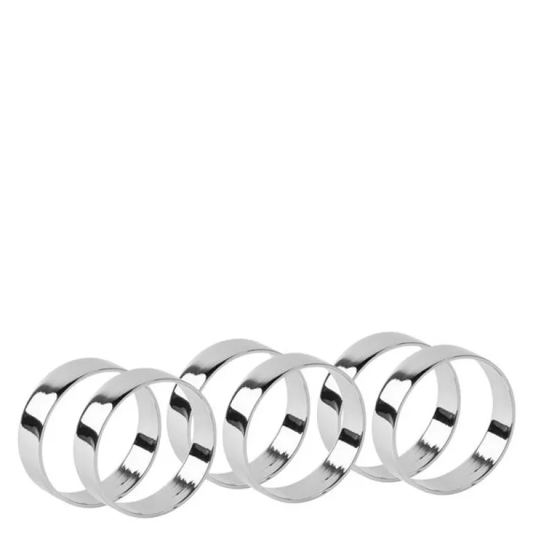 Ring serviettring 4,5 cm 6 stk silver finish