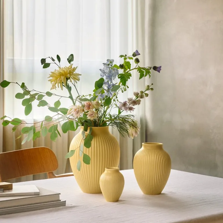 Ripple vase 27 cm gul