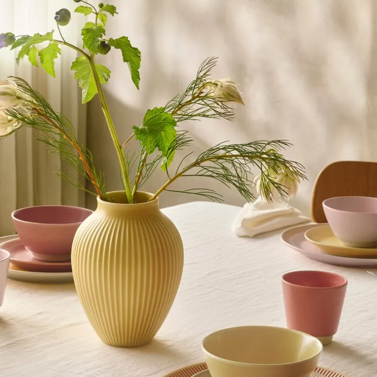Ripple vase 27 cm gul