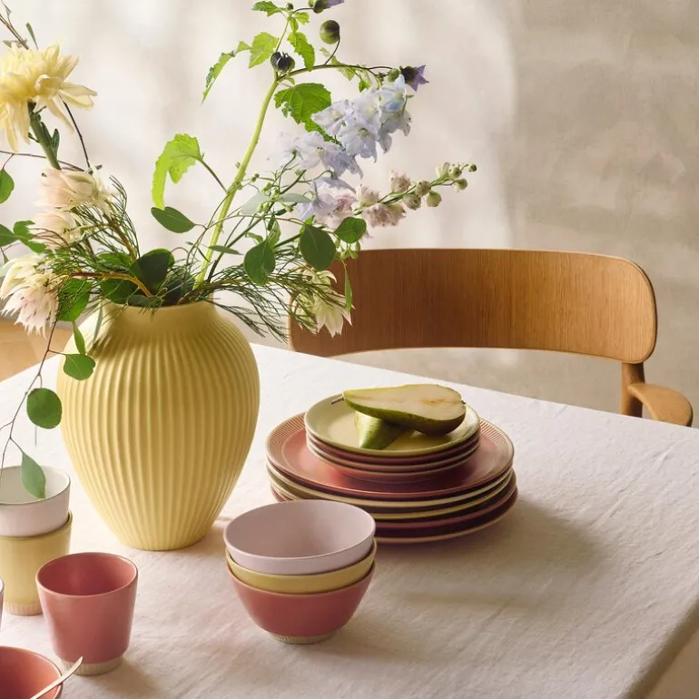 Ripple vase 27 cm gul