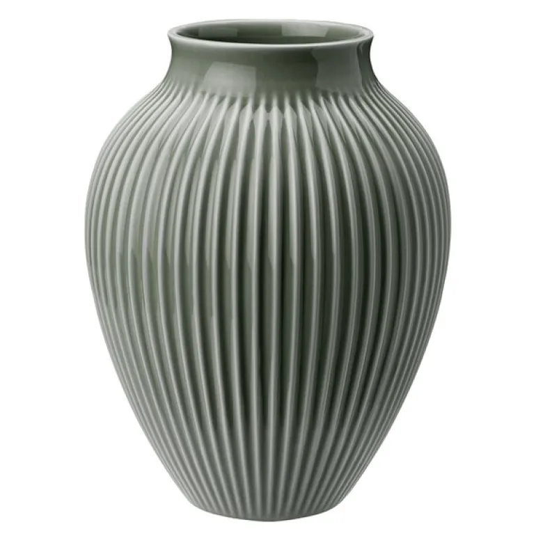 Ripple vase 27 cm matt celadon green