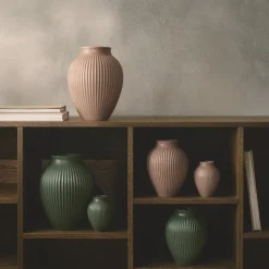 Ripple vase 27 cm matt celadon green
