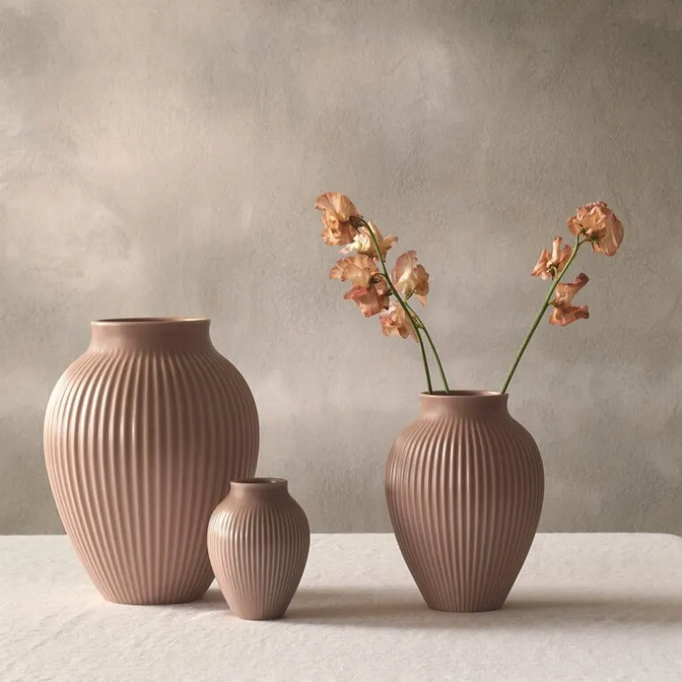 Ripple vase 12,5 cm matt dusty rose