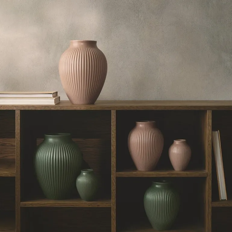 Ripple vase 12,5 cm matt dusty rose